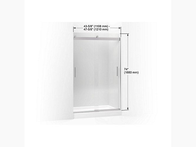 K 706008 L Levity Frameless Sliding Shower Door Kohler
